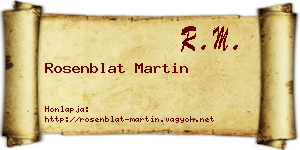 Rosenblat Martin névjegykártya